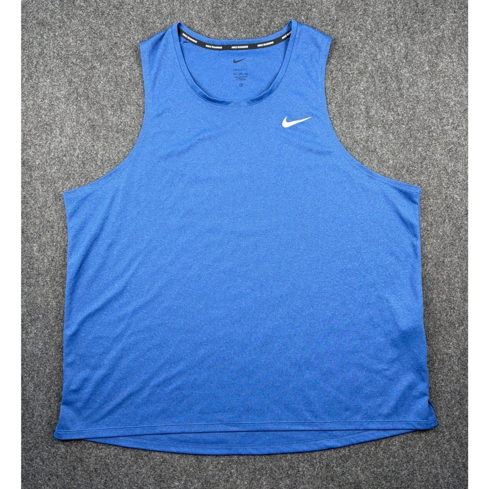 Nike Running Dri-FIT Tank Top Mens XXL Blue Heather Sleeveless Training Shirt